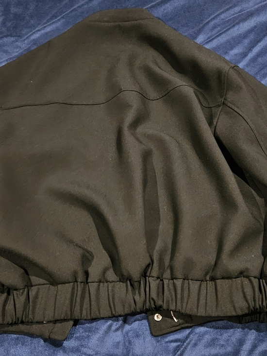 Zara Black Oversized Bomber Jacket with Snap Buttons - Picture 3 of 10